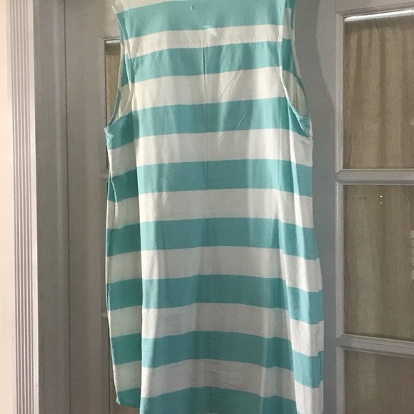 Aqua and white stripe Old Navy sleeveless dress.  Size XXL - Picture 2 of 3